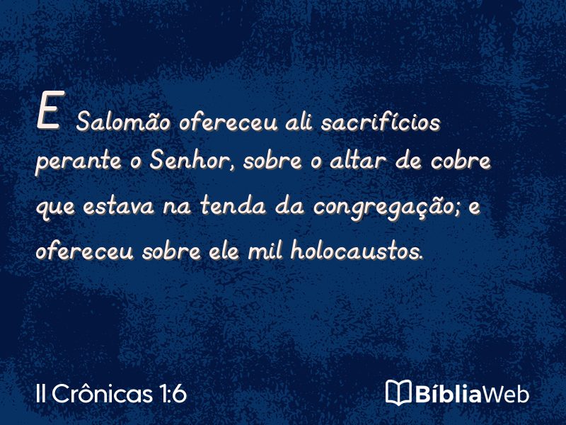 II Crônicas 1:6 em imagem para compartilhar