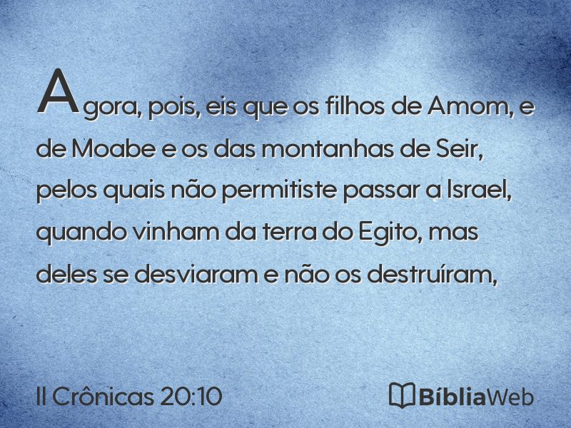 II Crônicas 20:10 em imagem para compartilhar