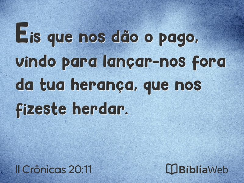 II Crônicas 20:11 em imagem para compartilhar
