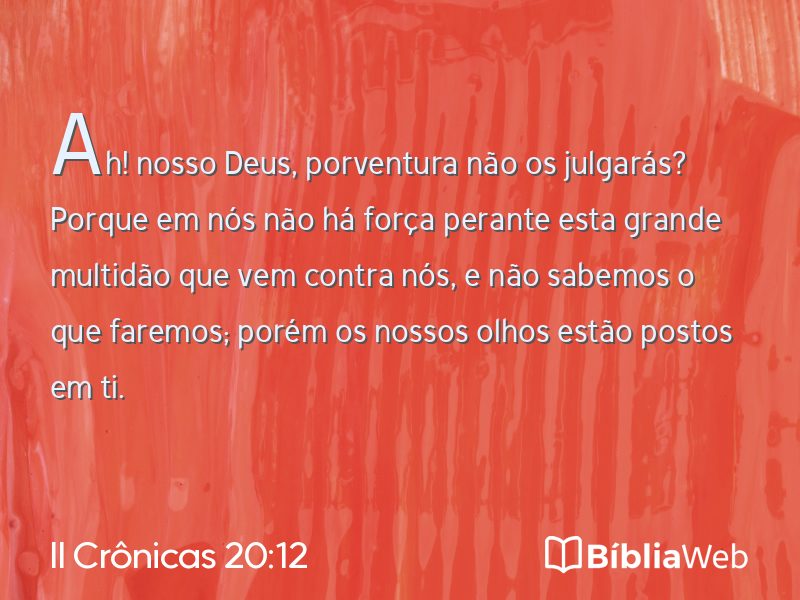 II Crônicas 20:12 em imagem para compartilhar