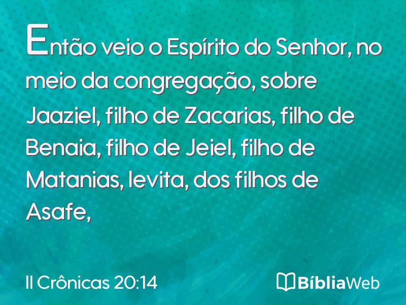 II Crônicas 20:14 em imagem para compartilhar