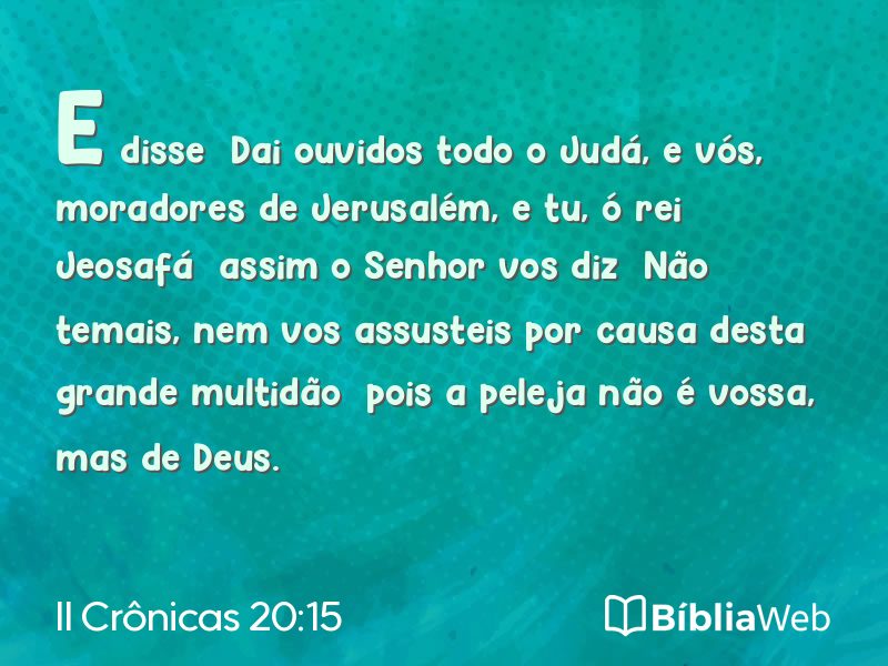 II Crônicas 20:15 em imagem para compartilhar