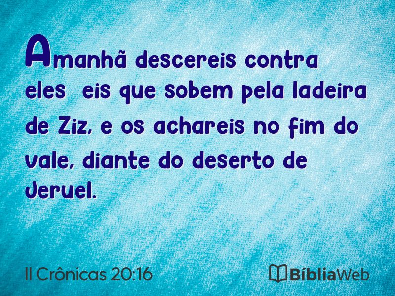 II Crônicas 20:16 em imagem para compartilhar