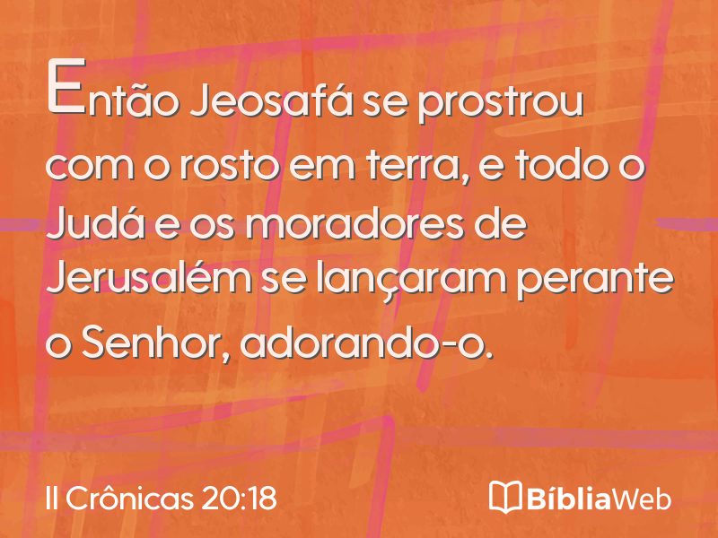 II Crônicas 20:18 em imagem para compartilhar