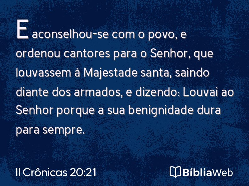 II Crônicas 20:21 em imagem para compartilhar