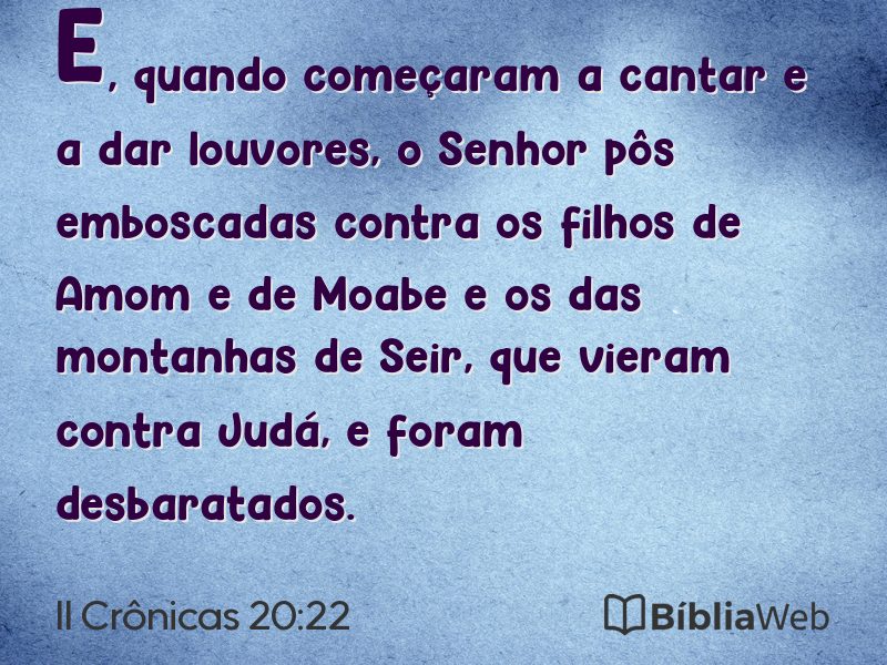II Crônicas 20:22 em imagem para compartilhar