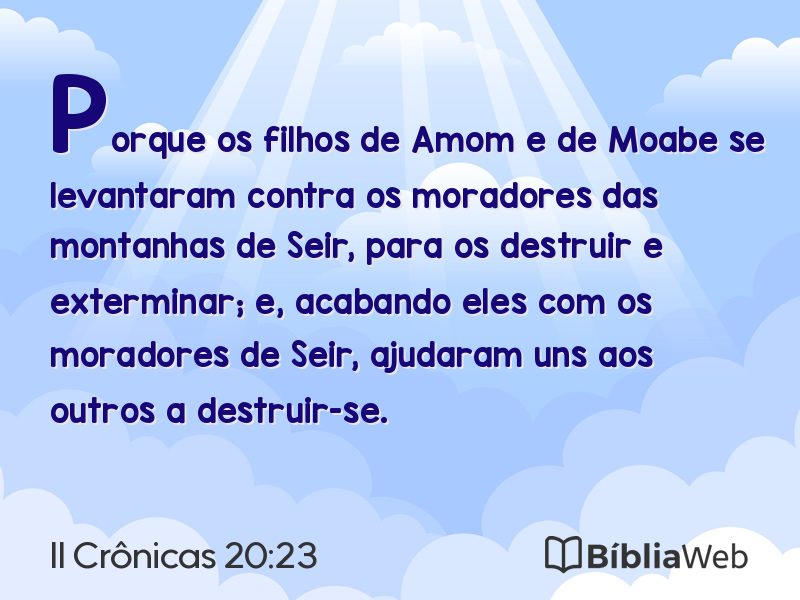 II Crônicas 20:23 em imagem para compartilhar
