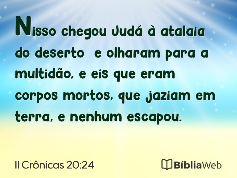 II Crônicas 20:24 em imagem para compartilhar