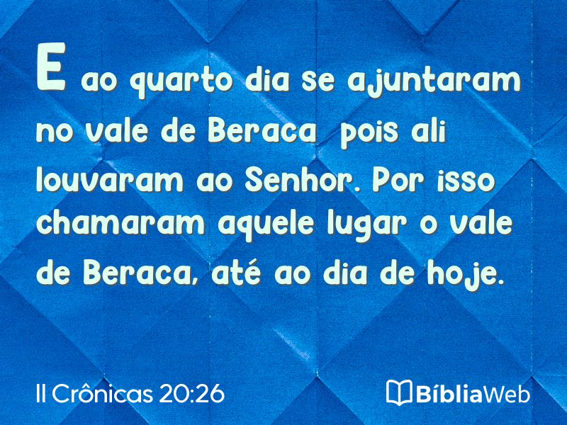 II Crônicas 20:26 em imagem para compartilhar