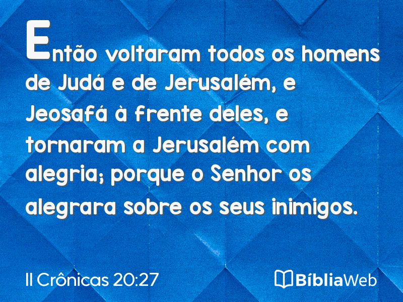 II Crônicas 20:27 em imagem para compartilhar