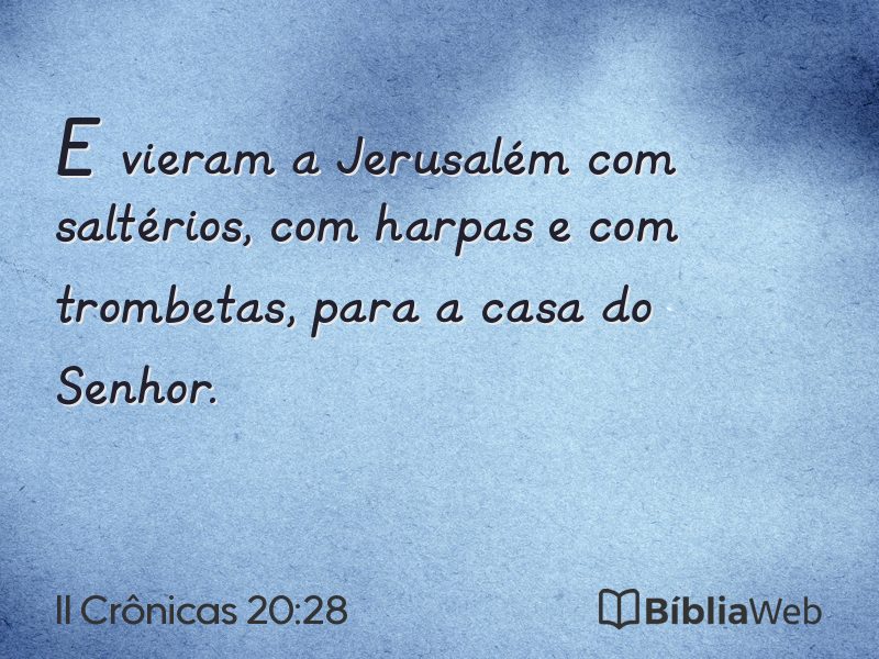 II Crônicas 20:28 em imagem para compartilhar