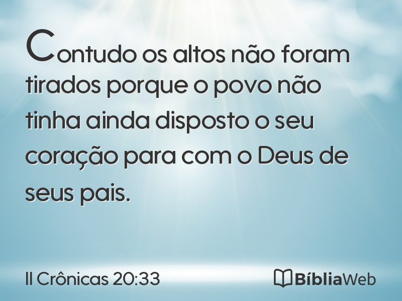 II Crônicas 20:33 em imagem para compartilhar