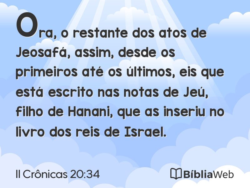 II Crônicas 20:34 em imagem para compartilhar