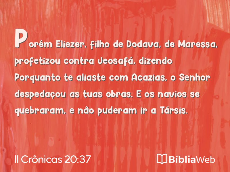 II Crônicas 20:37 em imagem para compartilhar