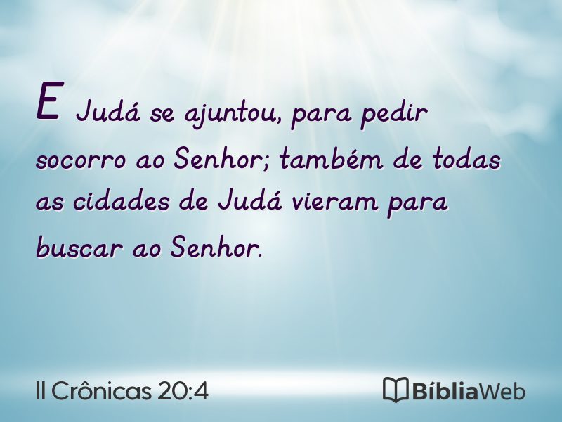 II Crônicas 20:4 em imagem para compartilhar