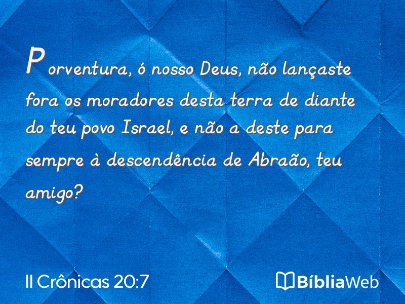 II Crônicas 20:7 em imagem para compartilhar