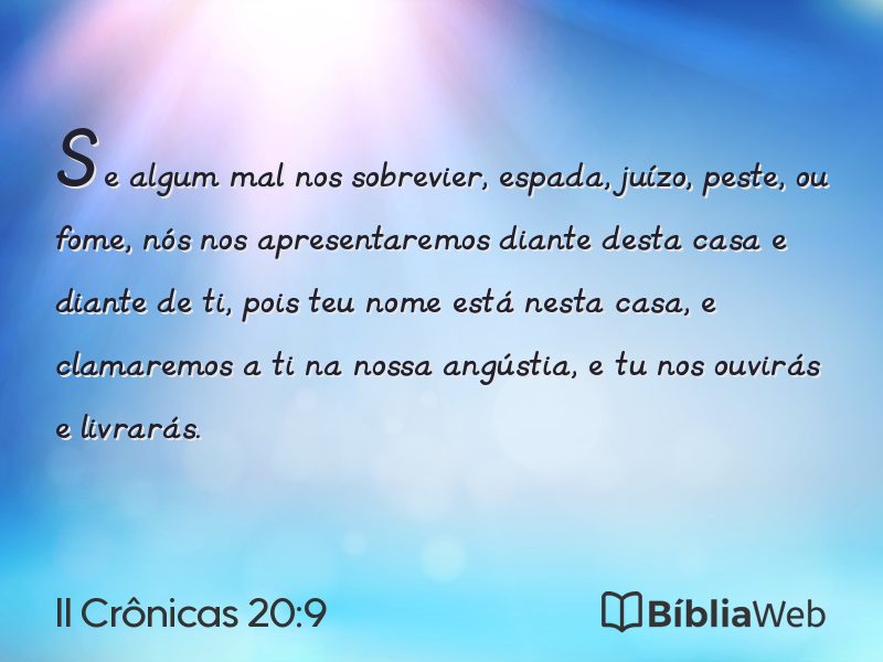 II Crônicas 20:9 em imagem para compartilhar