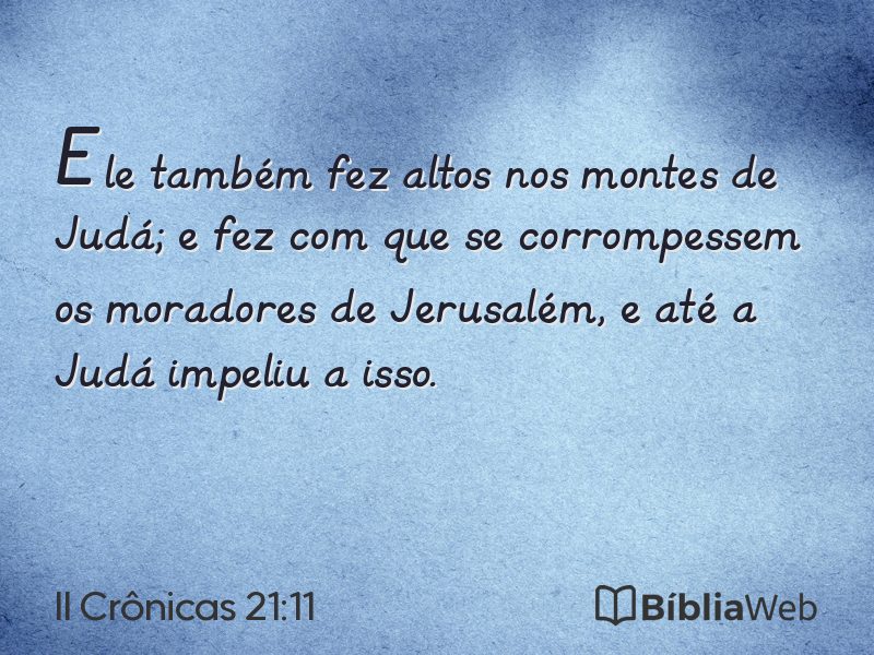II Crônicas 21:11 em imagem para compartilhar