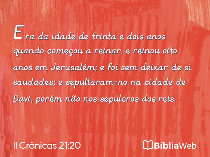 II Crônicas 21:20 em imagem para compartilhar