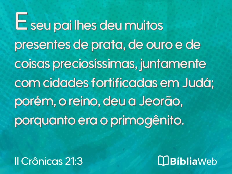 II Crônicas 21:3 em imagem para compartilhar