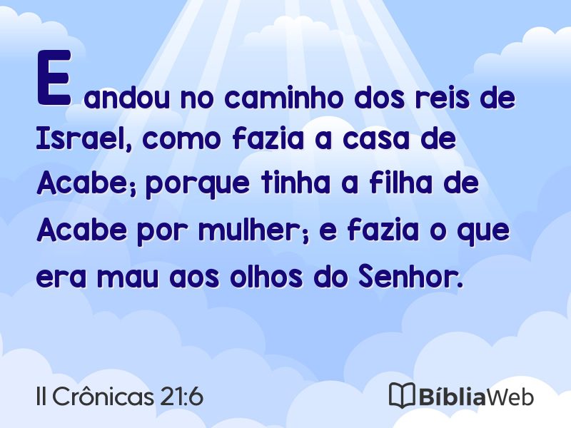 II Crônicas 21:6 em imagem para compartilhar