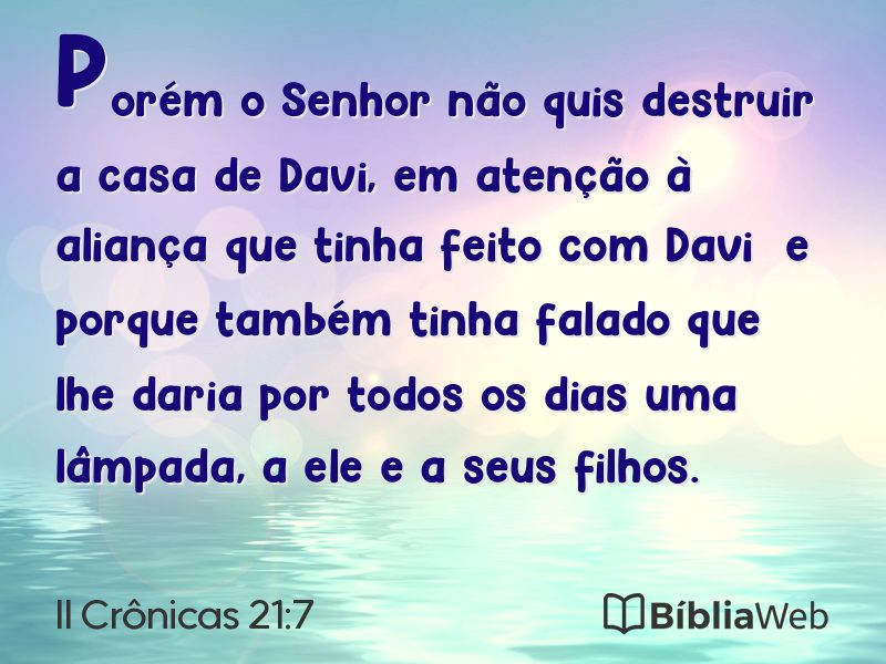 II Crônicas 21:7 em imagem para compartilhar