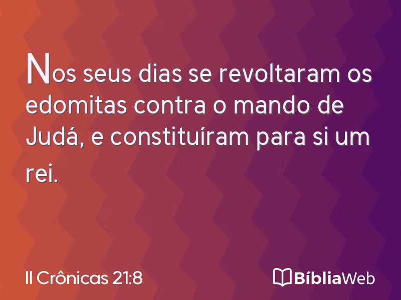 II Crônicas 21:8 em imagem para compartilhar