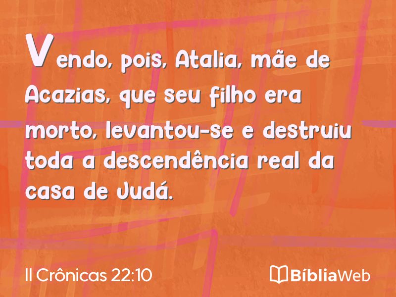 II Crônicas 22:10 em imagem para compartilhar