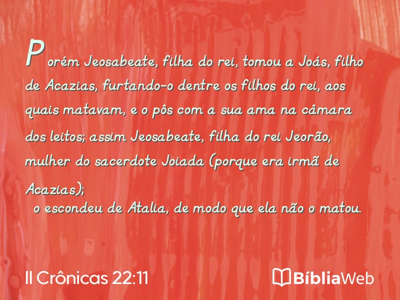 II Crônicas 22:11 em imagem para compartilhar