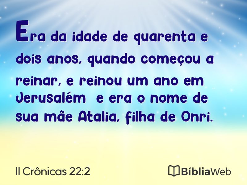 II Crônicas 22:2 em imagem para compartilhar