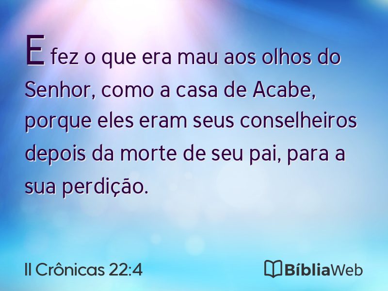 II Crônicas 22:4 em imagem para compartilhar
