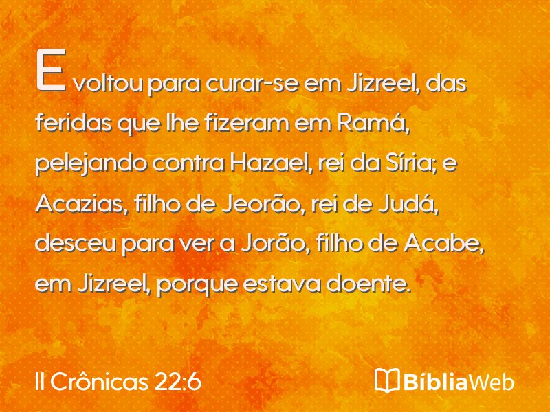 II Crônicas 22:6 em imagem para compartilhar