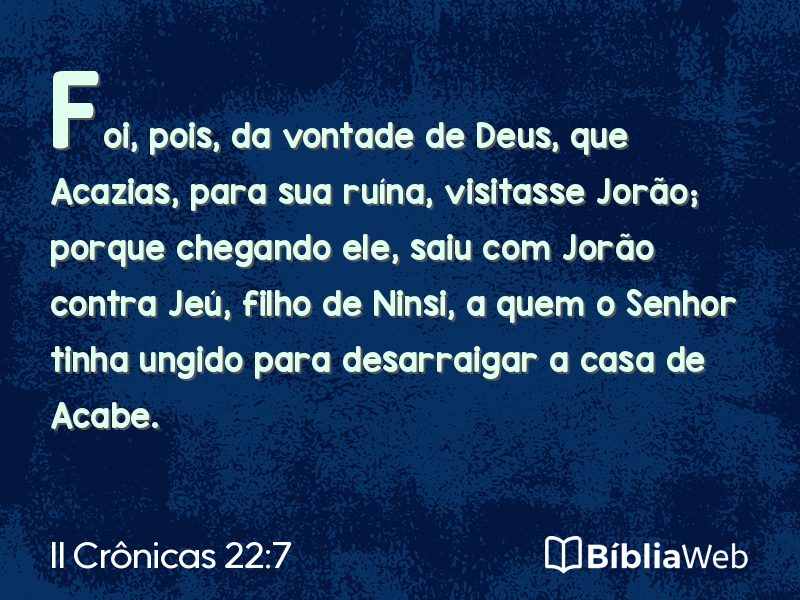 II Crônicas 22:7 em imagem para compartilhar