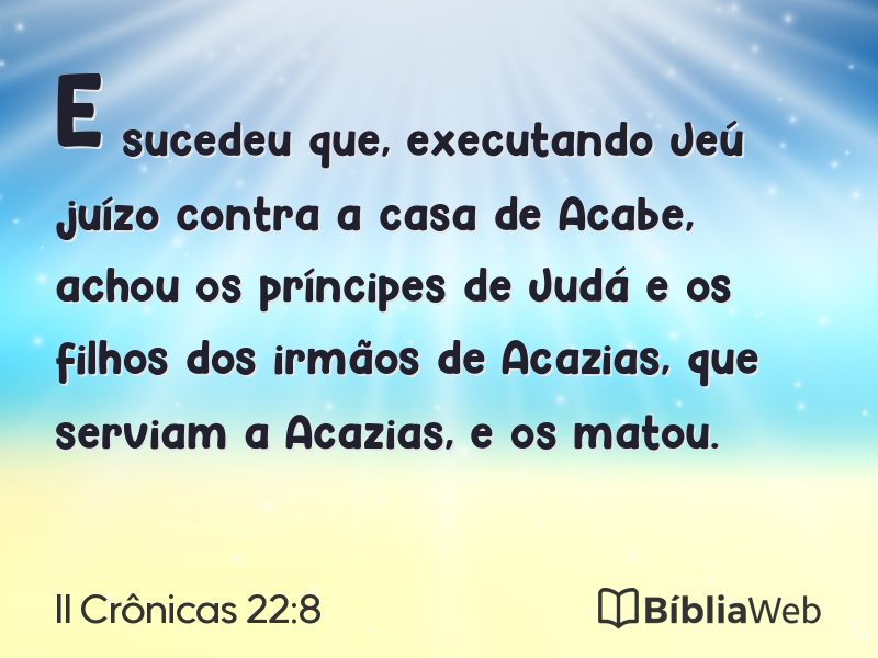 II Crônicas 22:8 em imagem para compartilhar