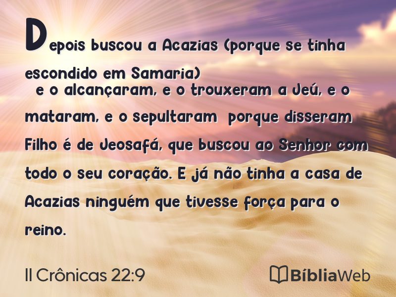 II Crônicas 22:9 em imagem para compartilhar