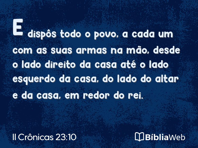 II Crônicas 23:10 em imagem para compartilhar