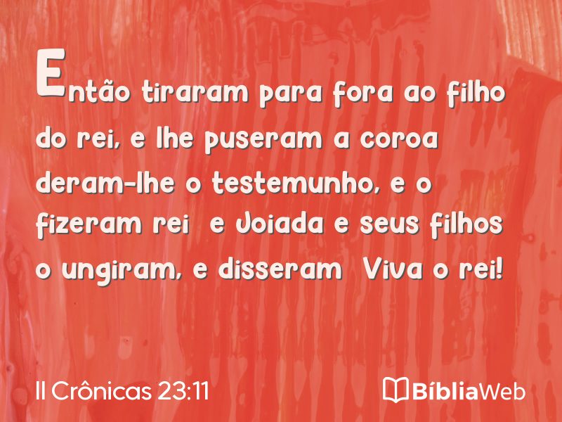 II Crônicas 23:11 em imagem para compartilhar