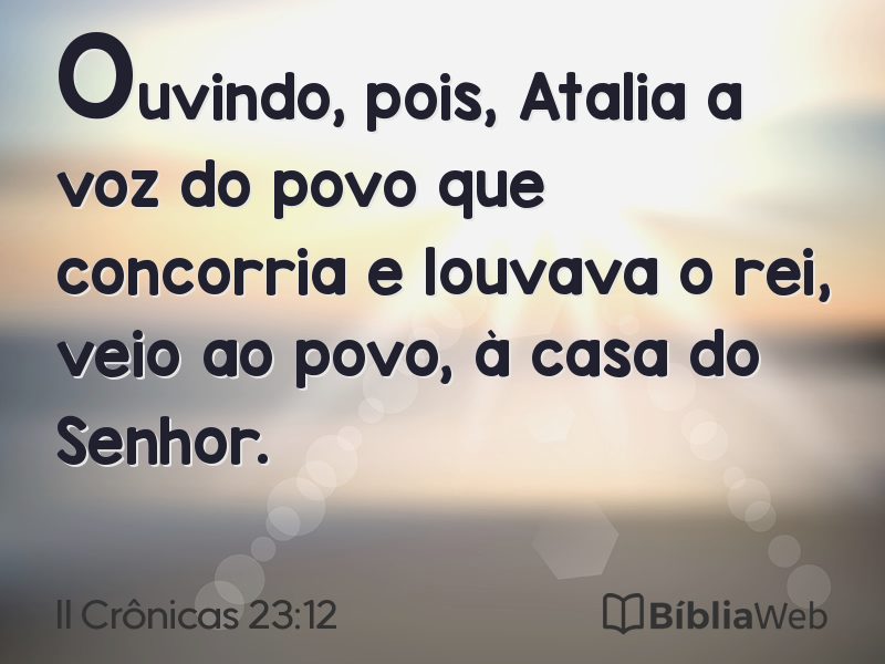 II Crônicas 23:12 em imagem para compartilhar