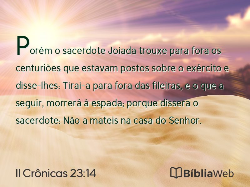 II Crônicas 23:14 em imagem para compartilhar