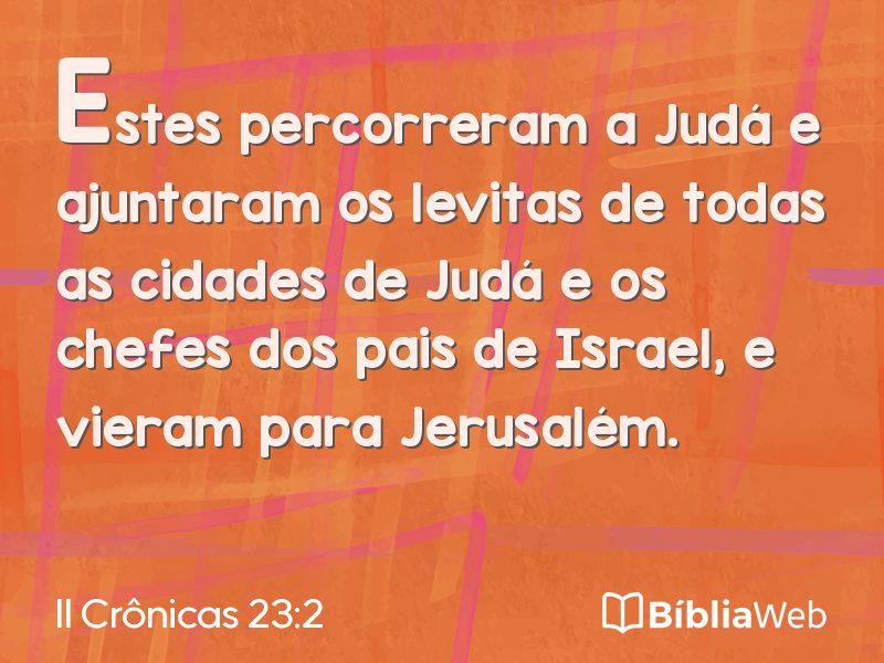 II Crônicas 23:2 em imagem para compartilhar