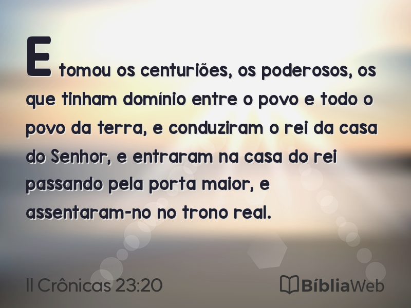 II Crônicas 23:20 em imagem para compartilhar