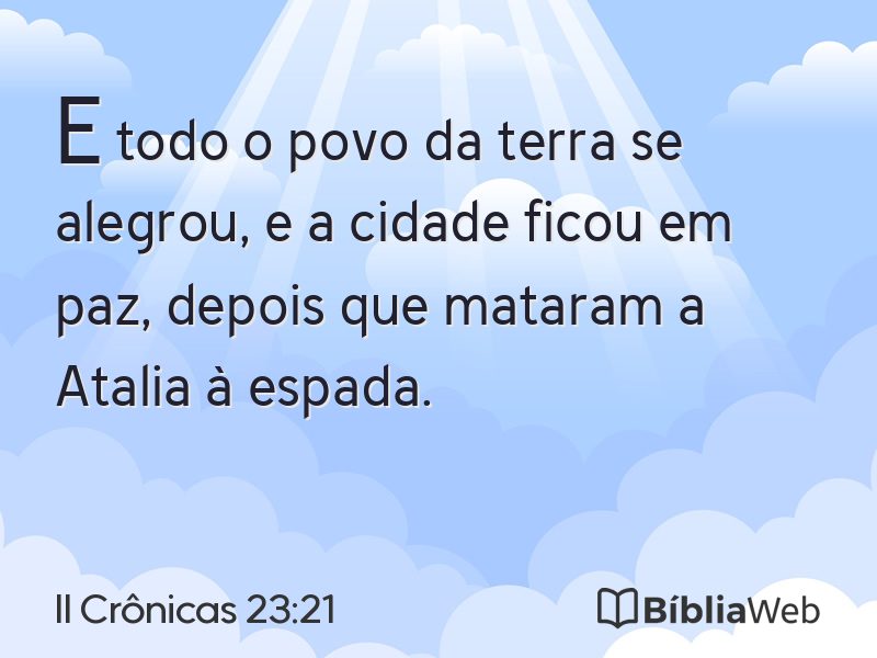 II Crônicas 23:21 em imagem para compartilhar