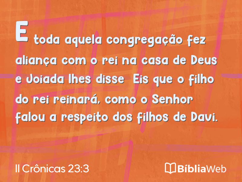 II Crônicas 23:3 em imagem para compartilhar