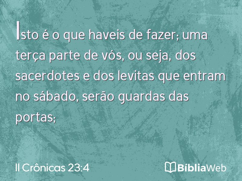 II Crônicas 23:4 em imagem para compartilhar
