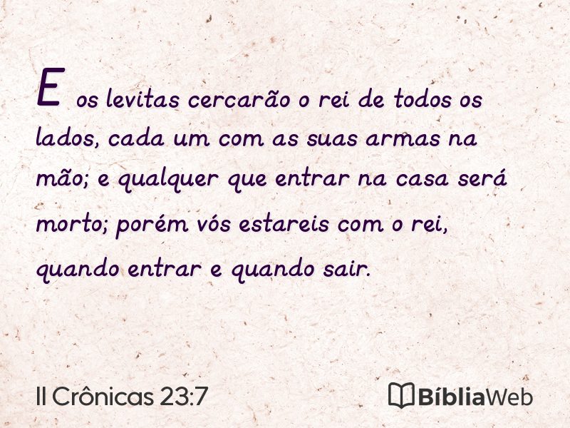 II Crônicas 23:7 em imagem para compartilhar
