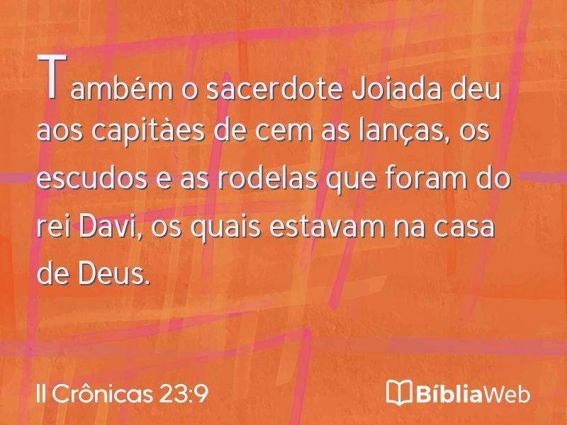 II Crônicas 23:9 em imagem para compartilhar