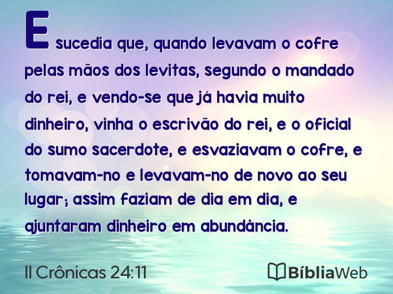 II Crônicas 24:11 em imagem para compartilhar