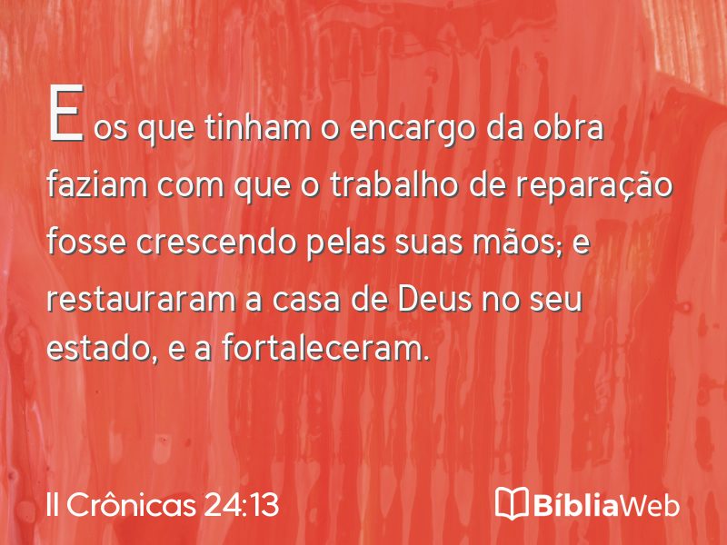 II Crônicas 24:13 em imagem para compartilhar
