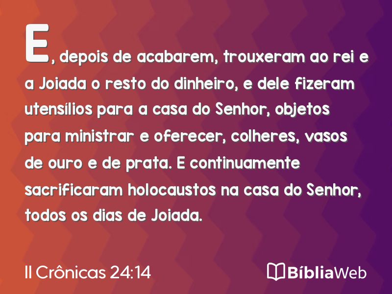 II Crônicas 24:14 em imagem para compartilhar