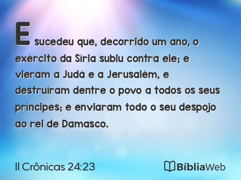 II Crônicas 24:23 em imagem para compartilhar